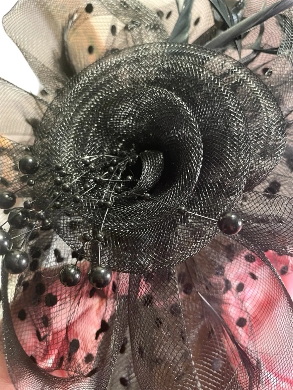 Black Floral Mesh Fascinator Hair Clip - Elegant Women’s Accessory